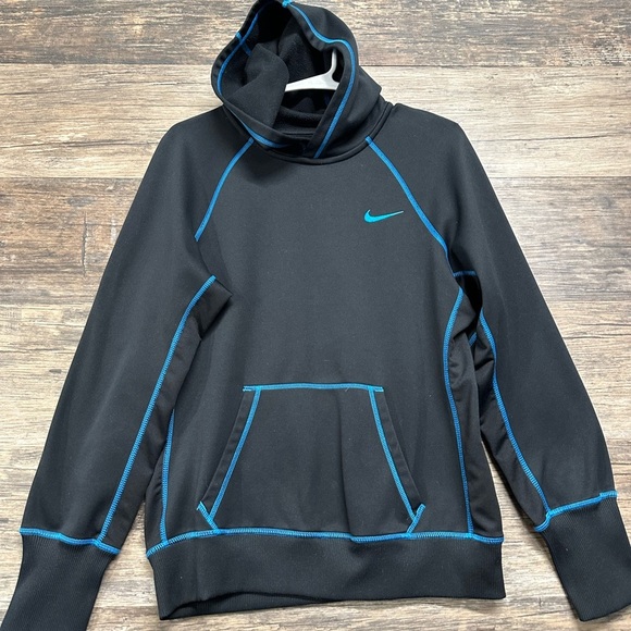 Nike Thermafit Black Hoodie Sweatshirt Mens Size Medium - Picture 1 of 7